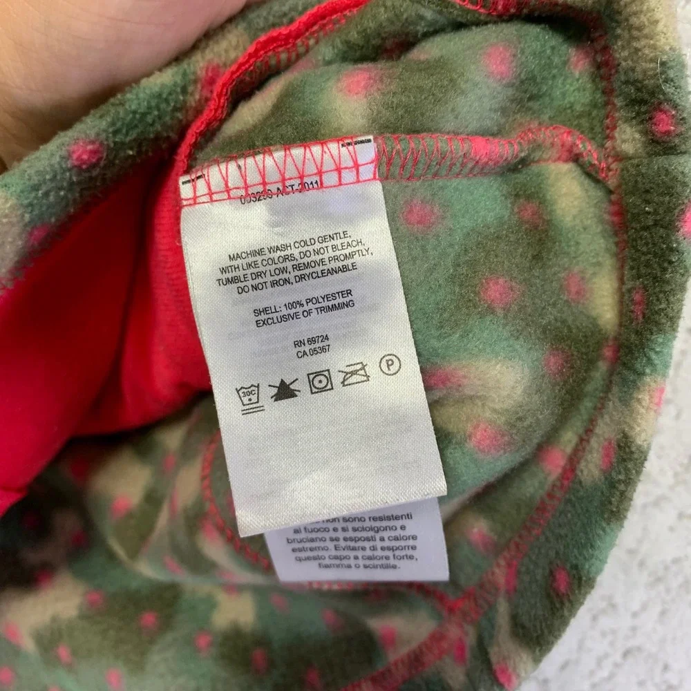 Columbia Camo Fleece Jacket Youth Girls XL Camo Pink Polka‎ Dot Zip Up Sweater